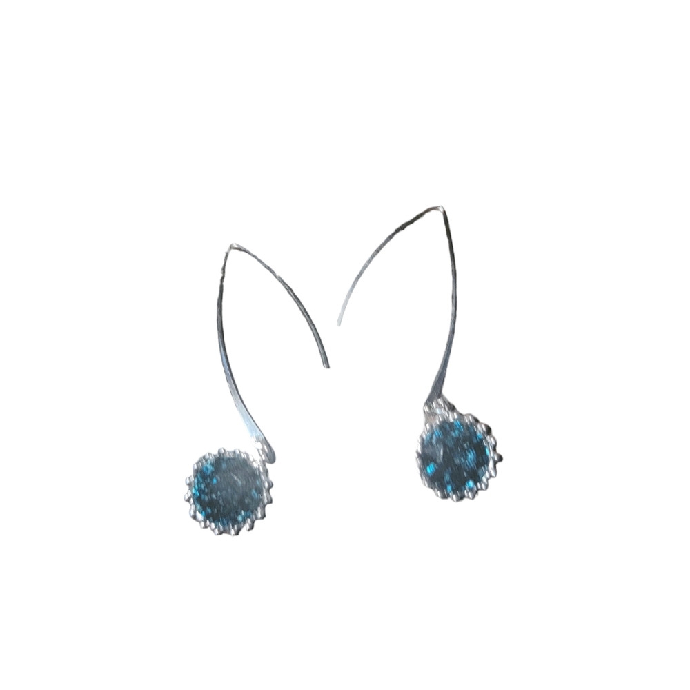 Sterling silver blue dangle earrings